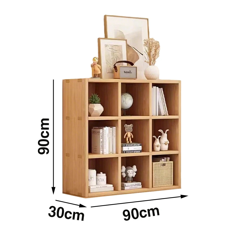 LIVARA Solid Wood 3-Tier Storage Shelf - Large Capacity Open Cubby Design, Space-Saving Home & Kids Organiser - Natural Wood