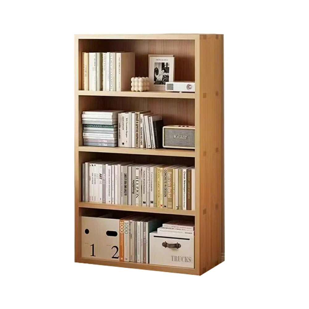 LIVARA Solid Wood 4/5-Tier Bookshelf - Large Capacity Vertical Storage, Sturdy Open Shelving for Home & Office - Natural Wood