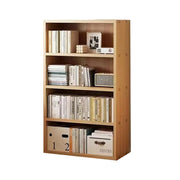 LIVARA Solid Wood 4/5-Tier Bookshelf - Large Capacity Vertical Storage, Sturdy Open Shelving for Home & Office - Natural Wood