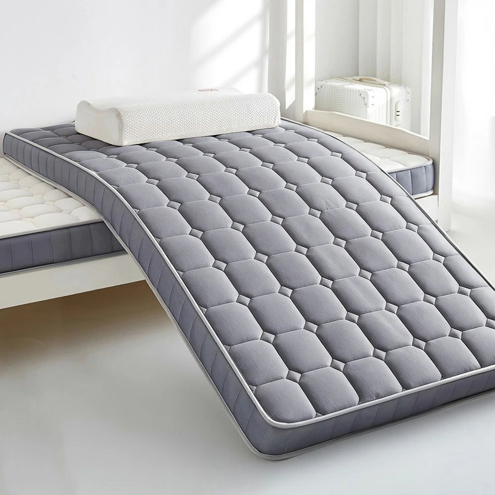 LIVARA Latex Memory Foam Mattress 120/150/180cm - 5.5cm Thick, Resilient Support, Breathable Cotton Cover, Antibacterial Milk Silk, Non-Slip Base - Grey