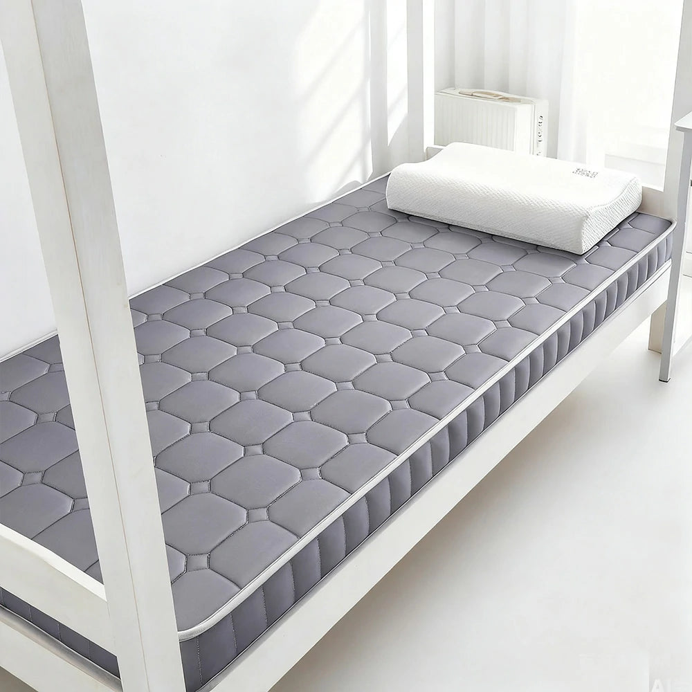 LIVARA Latex Memory Foam Mattress 120/150/180cm - 5.5cm Thick, Resilient Support, Breathable Cotton Cover, Antibacterial Milk Silk, Non-Slip Base - Grey