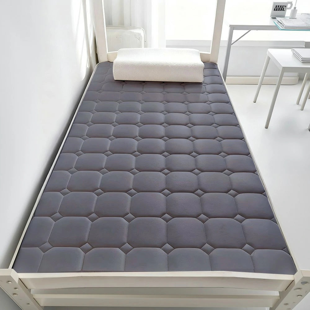 LIVARA Latex Memory Foam Mattress 120/150/180cm - 5.5cm Thick, Resilient Support, Breathable Cotton Cover, Antibacterial Milk Silk, Non-Slip Base - Grey