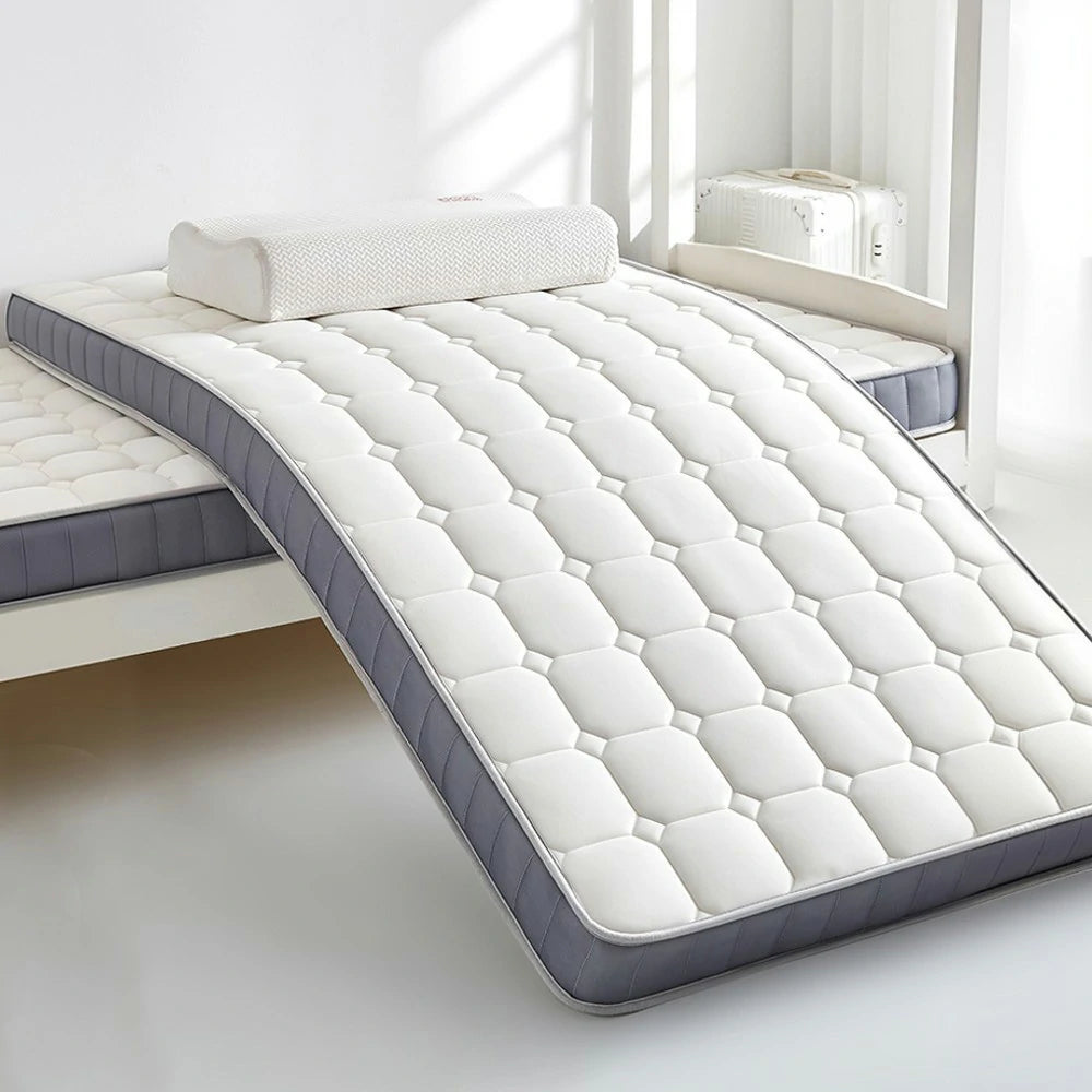 LIVARA Latex Memory Foam Mattress 120/150/180cm - 5.5cm Thick, Resilient Support, Breathable Cotton Cover, Antibacterial Milk Silk, Non-Slip Base - White
