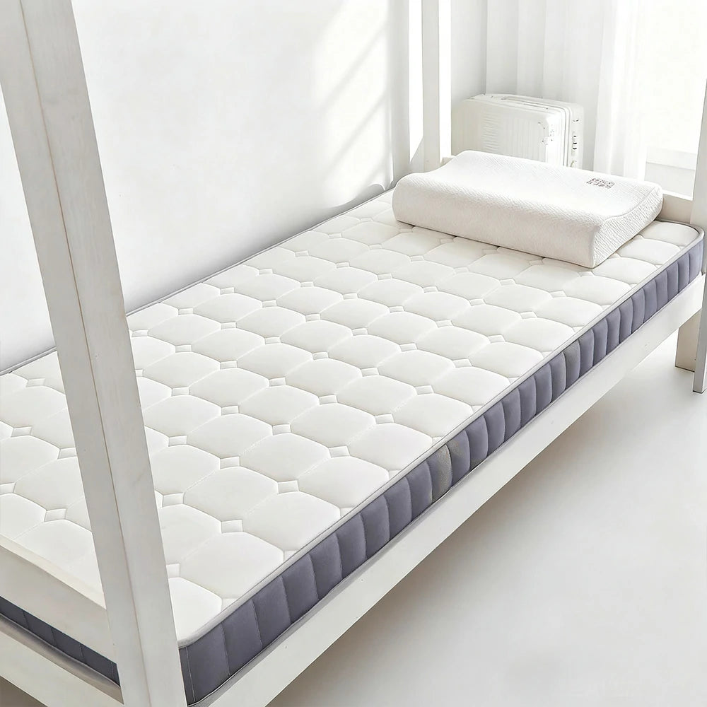 LIVARA Latex Memory Foam Mattress 120/150/180cm - 5.5cm Thick, Resilient Support, Breathable Cotton Cover, Antibacterial Milk Silk, Non-Slip Base - White