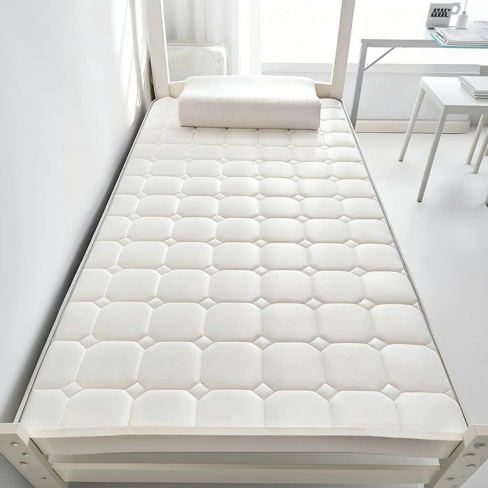 LIVARA Latex Memory Foam Mattress 120/150/180cm - 5.5cm Thick, Resilient Support, Breathable Cotton Cover, Antibacterial Milk Silk, Non-Slip Base - White