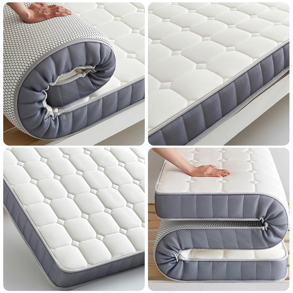 LIVARA Latex Memory Foam Mattress 120/150/180cm - 5.5cm Thick, Resilient Support, Breathable Cotton Cover, Antibacterial Milk Silk, Non-Slip Base - White