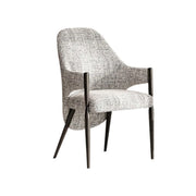 LIVARA Armchair Curved Design High-Resilience Foam Black Titanium Stainless Steel Frame Comfortable Seat - Grey