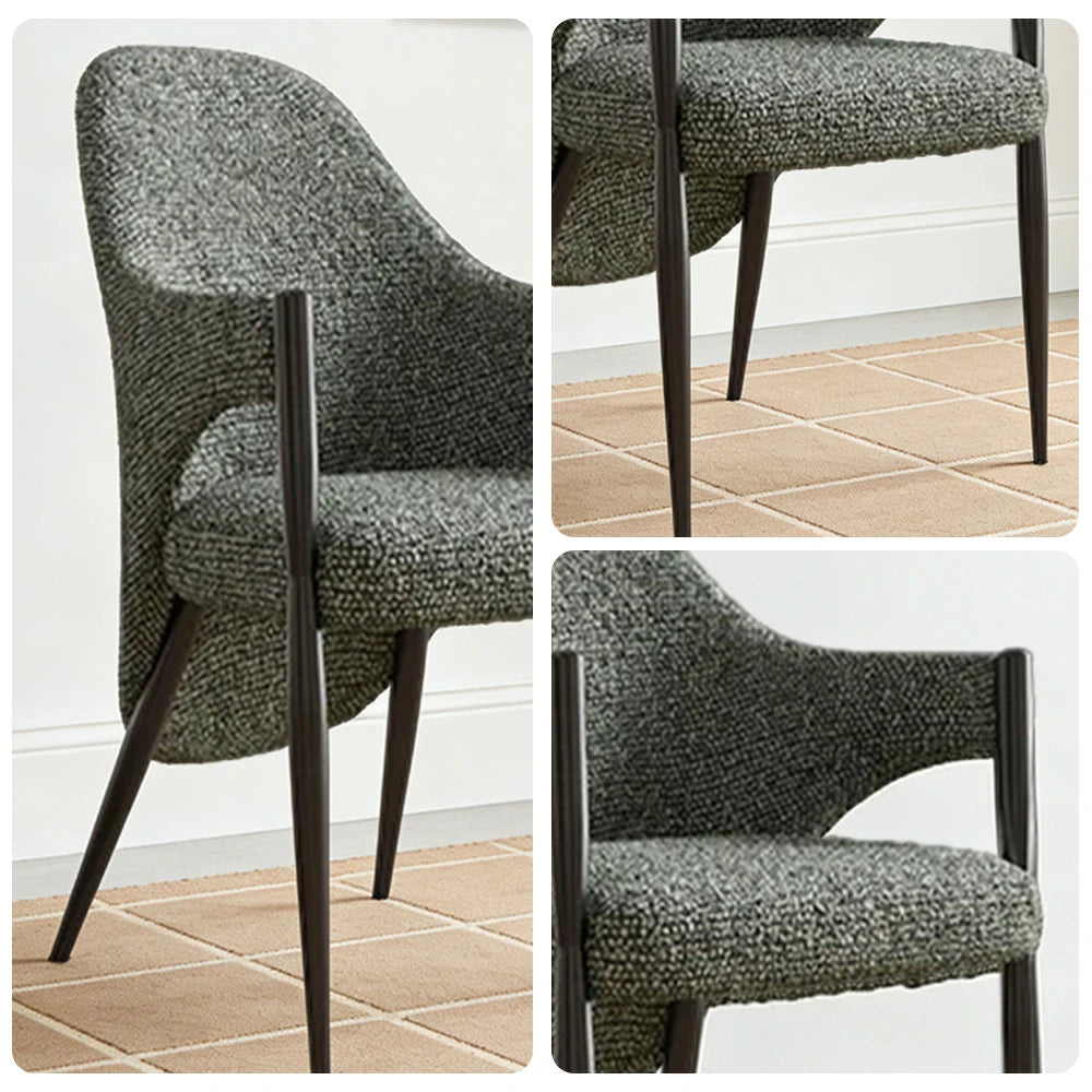 LIVARA Armchair Curved Design High-Resilience Foam Black Titanium Stainless Steel Frame Comfortable Seat - Green