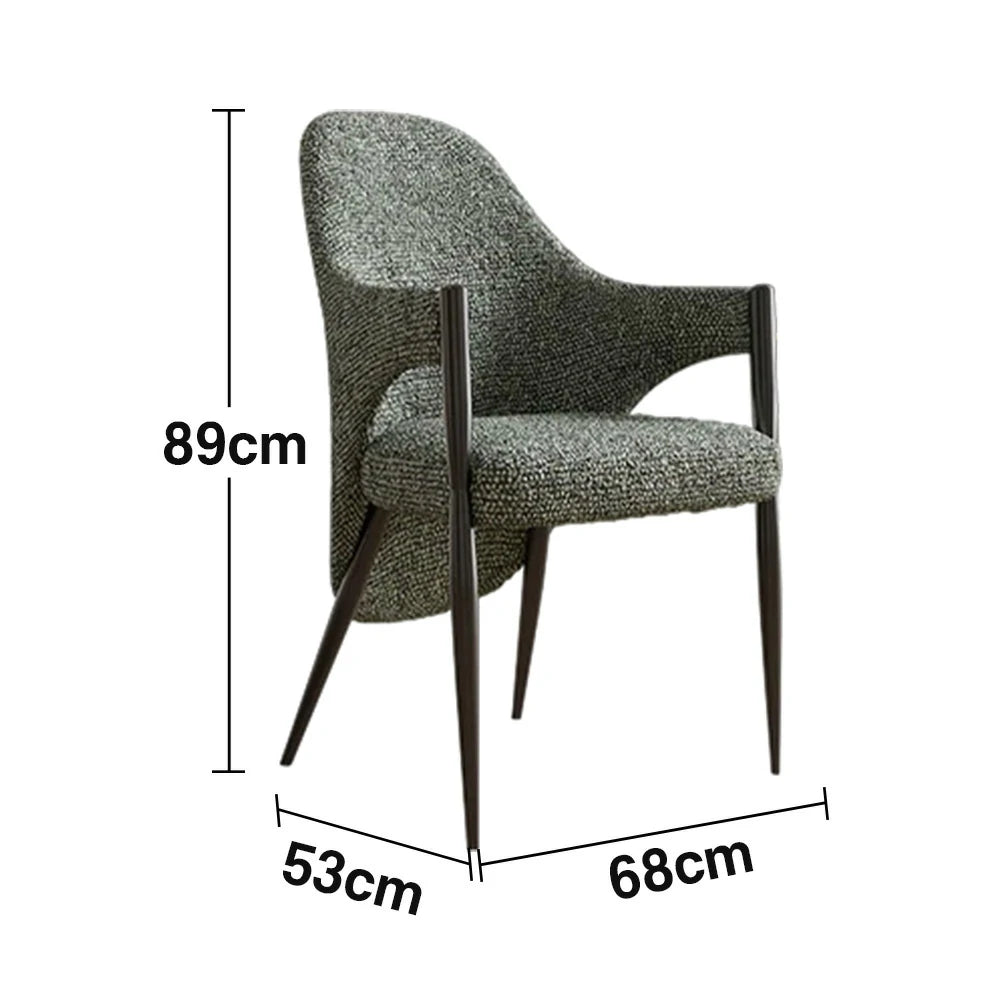 LIVARA Armchair Curved Design High-Resilience Foam Black Titanium Stainless Steel Frame Comfortable Seat - Green