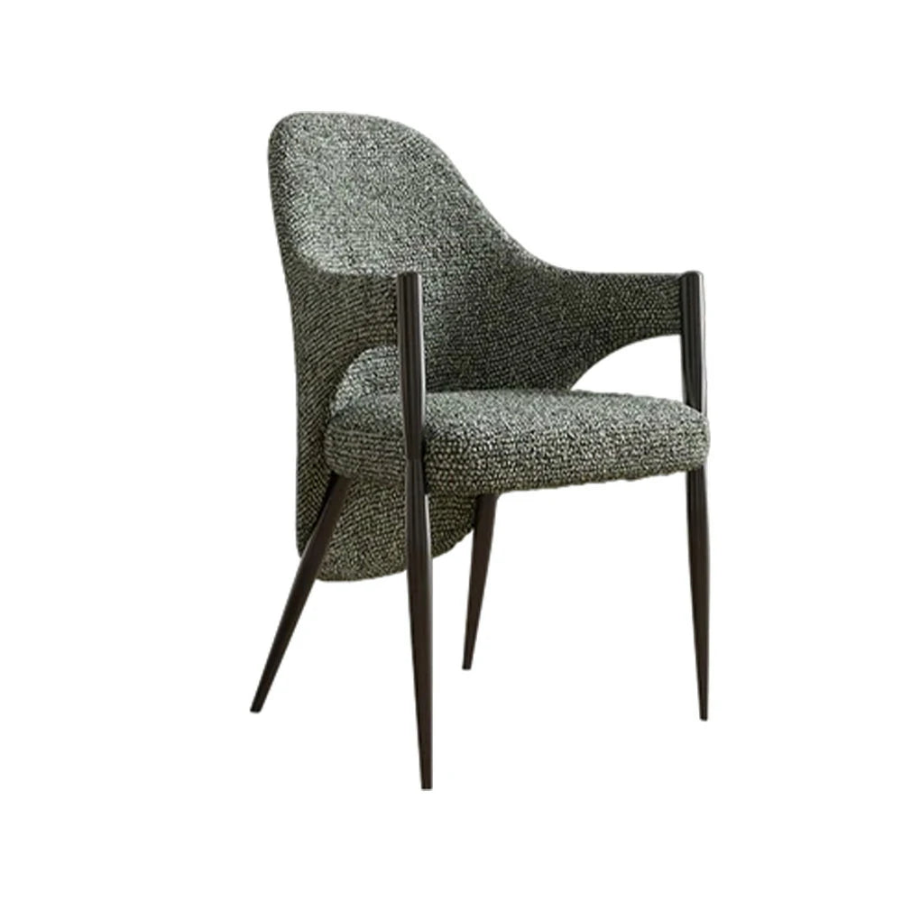 LIVARA Armchair Curved Design High-Resilience Foam Black Titanium Stainless Steel Frame Comfortable Seat - Green