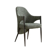 LIVARA Armchair Curved Design High-Resilience Foam Black Titanium Stainless Steel Frame Comfortable Seat - Green