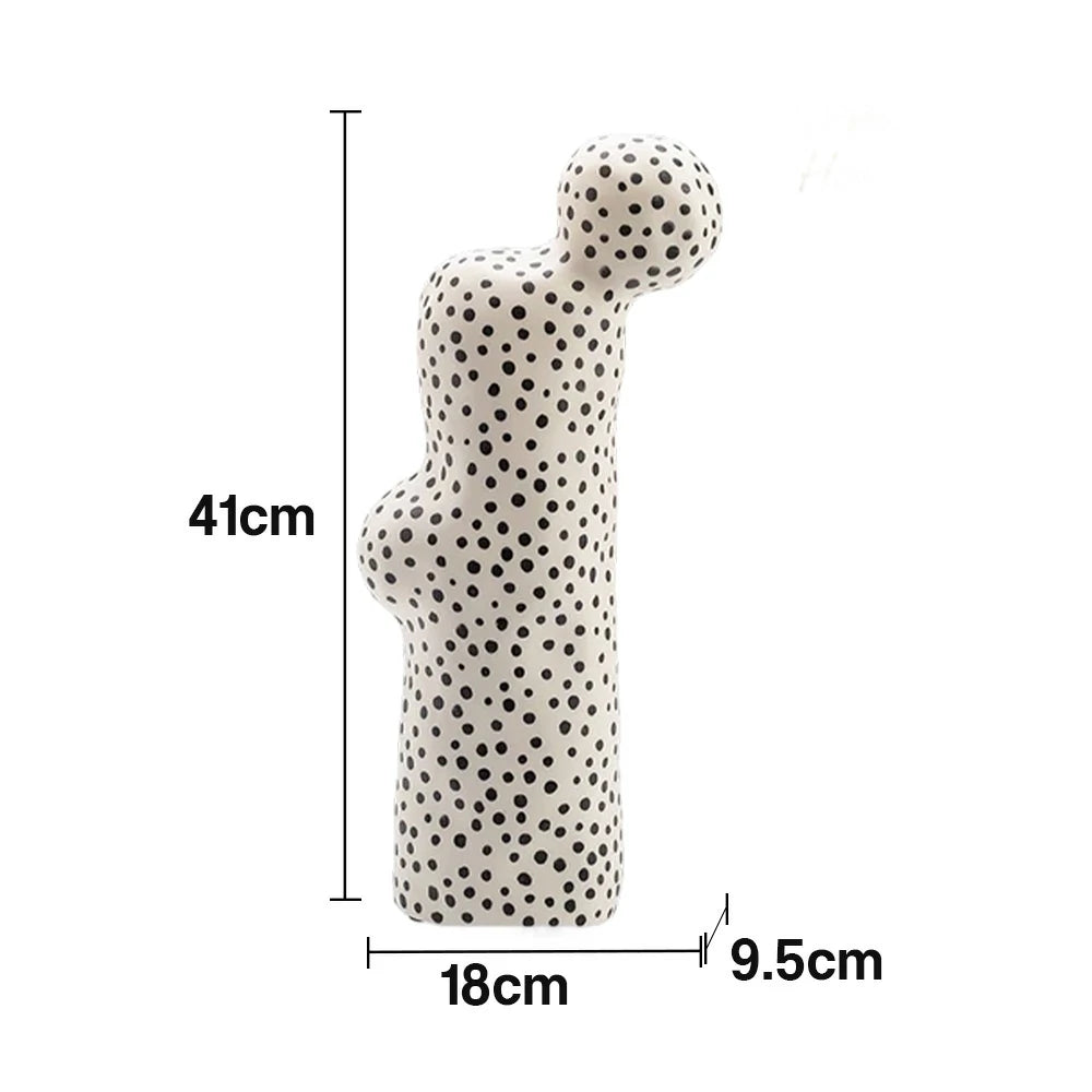 LIVARA Ceramic Decorative Ornament Artistic Display Polka Dot White Finish Matte Ceramic Handcrafted Stone-Texture Design