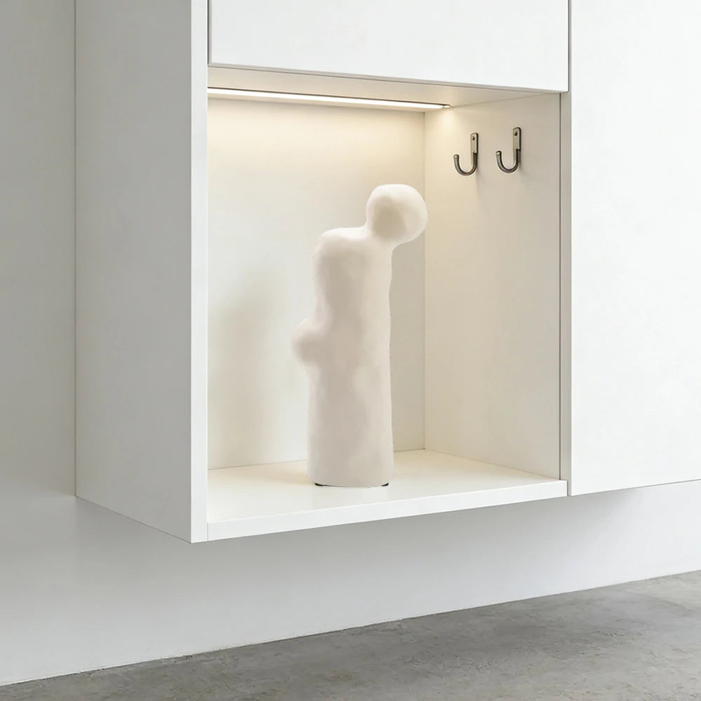 LIVARA Ceramic Decorative Ornament Artistic Display Matte White Finish Matte Ceramic Handcrafted Stone-Texture Design