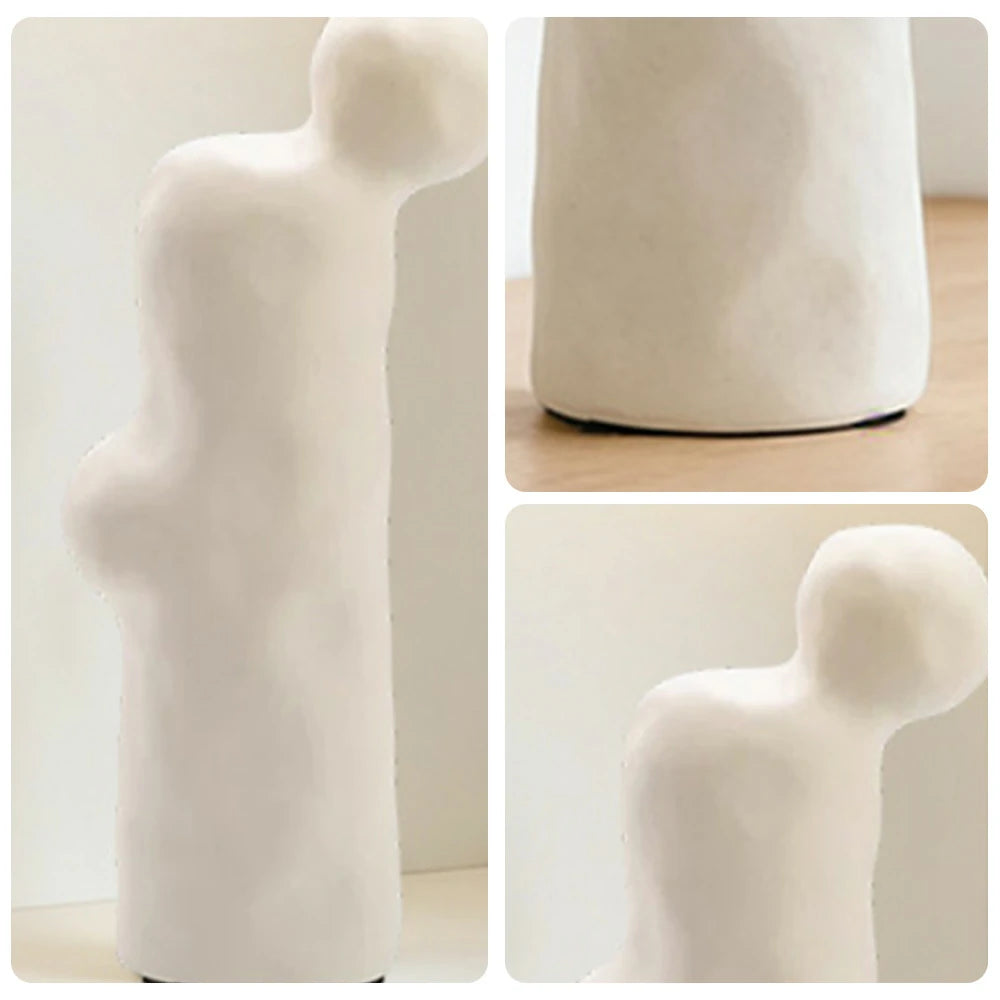 LIVARA Ceramic Decorative Ornament Artistic Display Matte White Finish Matte Ceramic Handcrafted Stone-Texture Design