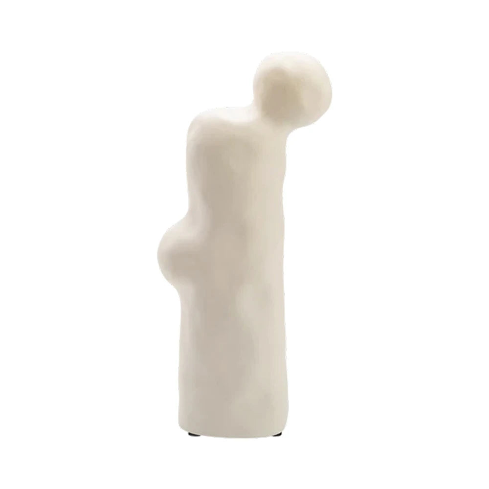 LIVARA Ceramic Decorative Ornament Artistic Display Matte White Finish Matte Ceramic Handcrafted Stone-Texture Design