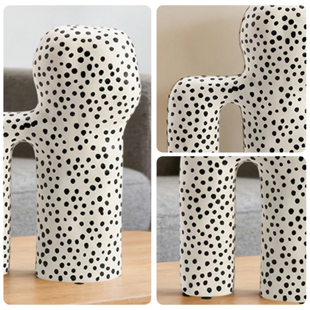 LIVARA Ceramic Decorative Ornament Light Art Sculpture Modern Artistic Display Matte Ceramic Handcrafted Stone-Texture Design - White