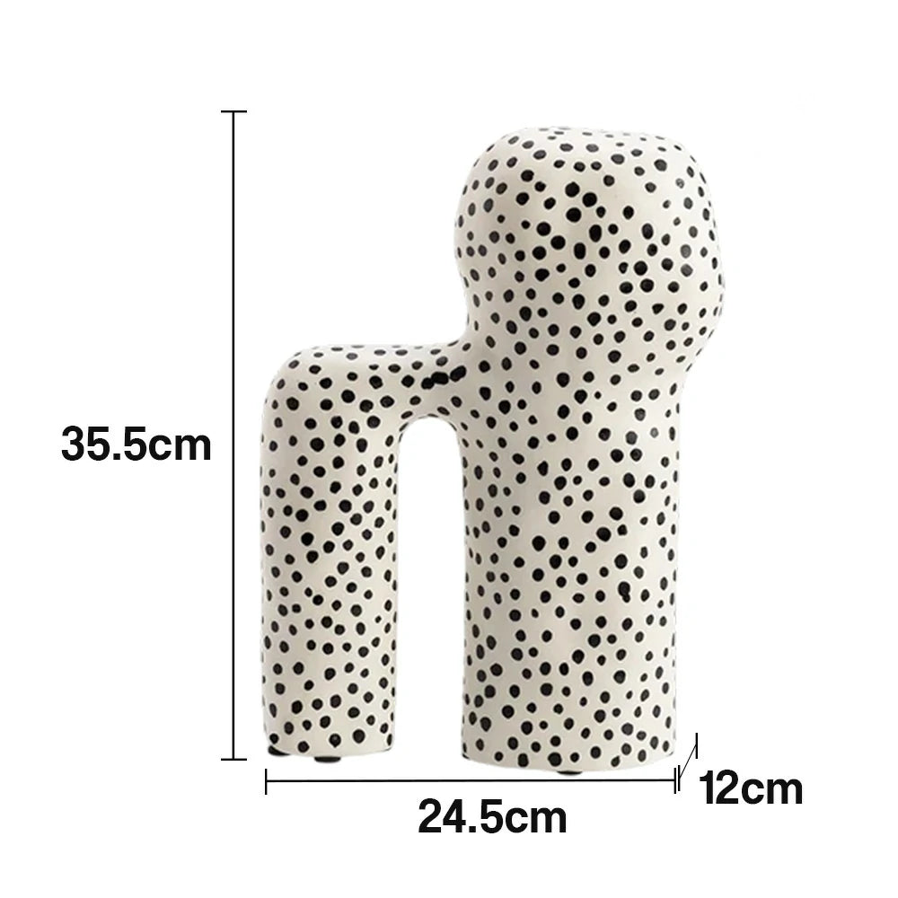 LIVARA Ceramic Decorative Ornament Light Art Sculpture Modern Artistic Display Matte Ceramic Handcrafted Stone-Texture Design - White