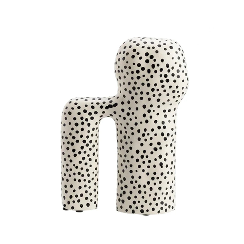 LIVARA Ceramic Decorative Ornament Light Art Sculpture Modern Artistic Display Matte Ceramic Handcrafted Stone-Texture Design - White