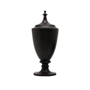 LIVARA Ceramic Decorative Ornament Felici Decorative Jar Artistic Display Matte Ceramic Handcrafted Stone-Texture Design - Black