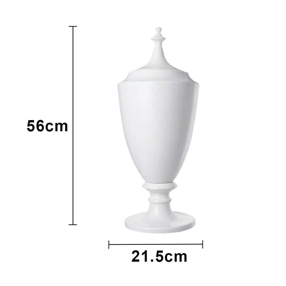 LIVARA Ceramic Decorative Ornament Felici Decorative Jar Artistic Display Matte Ceramic Handcrafted Stone-Texture Design - White