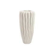 LIVARA Ceramic Decorative Ornament Bana Vase Artistic Display Matte Ceramic Handcrafted Stone-Texture Design - White
