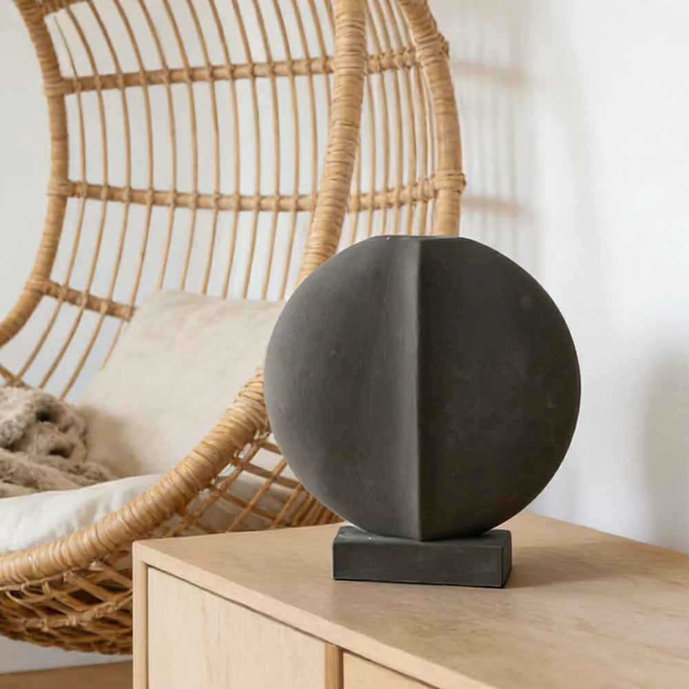 LIVARA Ceramic Decorative Ornament Lapis Light Grey Theme Artistic Display Matte Ceramic Handcrafted Stone-Texture Design