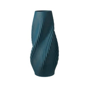 LIVARA Ceramic Decorative Ornament Large Blue Vase Artistic Display Matte Ceramic Handcrafted Stone-Texture Design