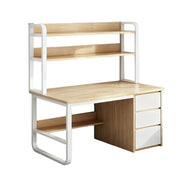 LIVARA Bookshelf Computer Desk 100/120/140cm 2-in-1 Space-Saving Design, Thickened Panels, Steel Frame - Wood