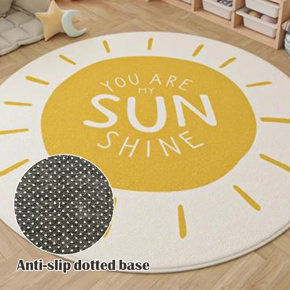 LIVARA Kids Plush Play Mat Non Slip High Density Soft Surface Durable Cozy and Floor Protective Sunshine Theme
