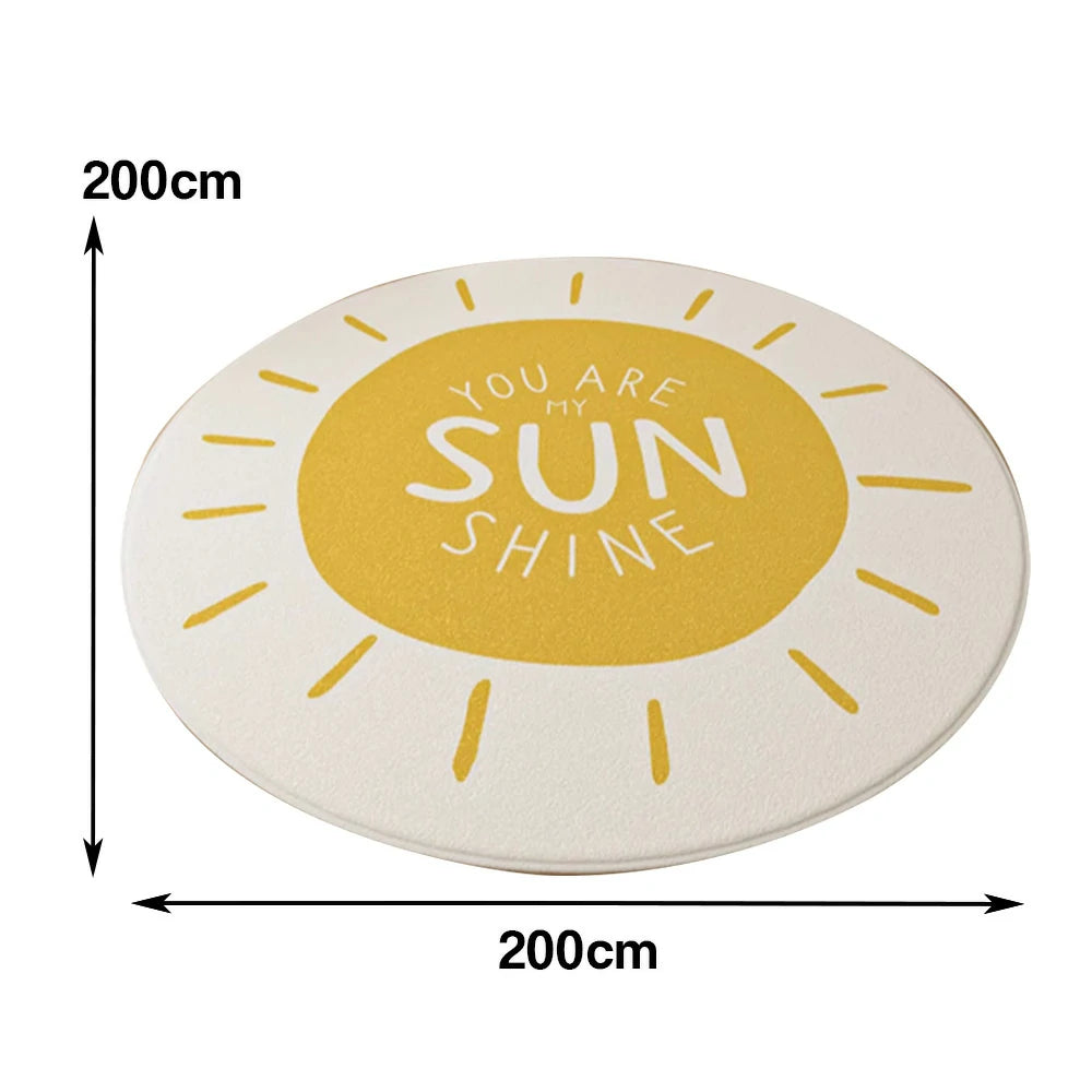 LIVARA Kids Plush Play Mat Non Slip High Density Soft Surface Durable Cozy and Floor Protective Sunshine Theme