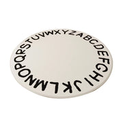 LIVARA Kids Plush Play Mat Non Slip High Density Soft Surface Durable Cozy and Floor Protective White Letters Theme