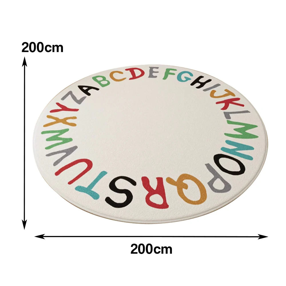 LIVARA Kids Plush Play Mat Non Slip High Density Soft Surface Durable Cozy and Floor Protective Colorful Letters Theme