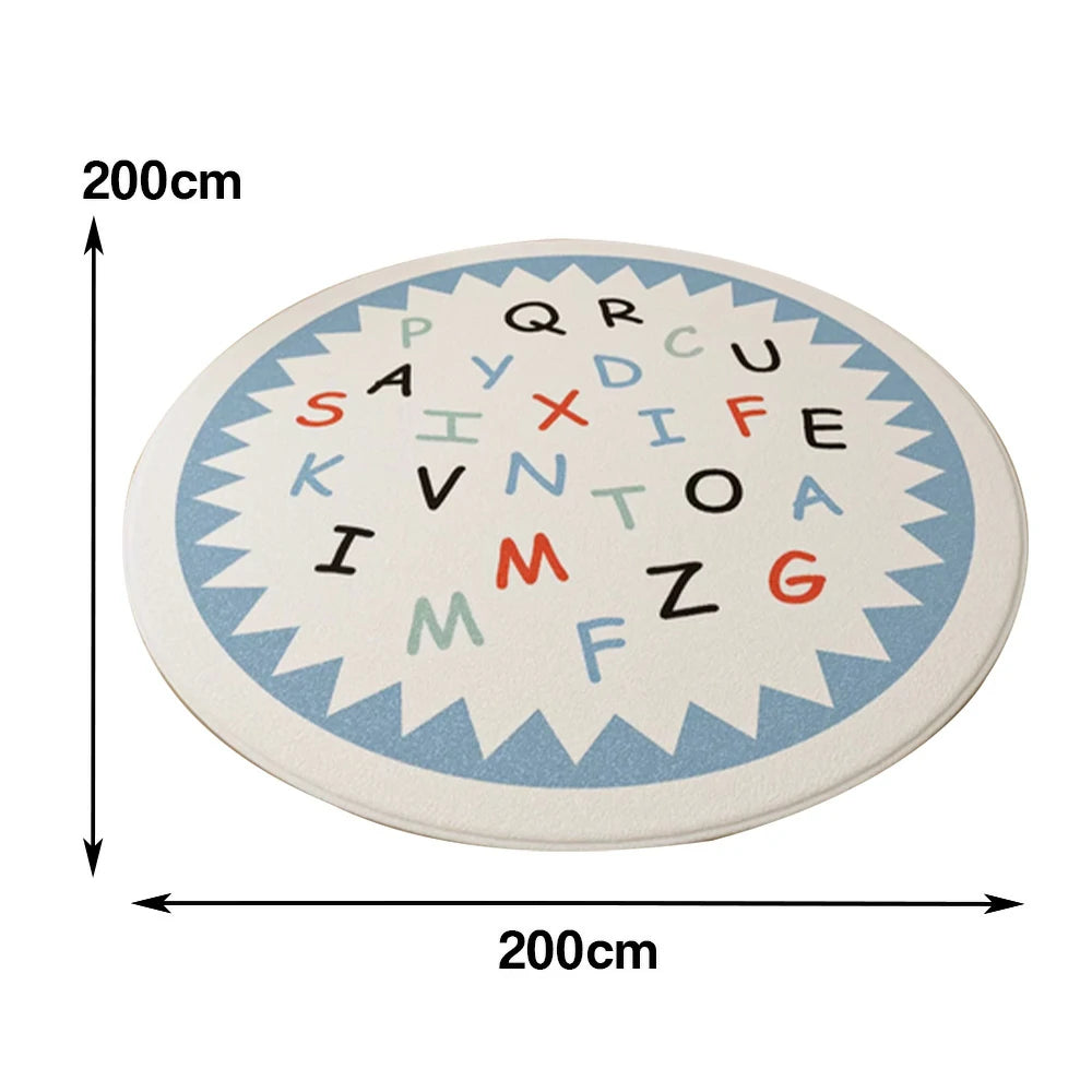 LIVARA Kids Plush Play Mat Non Slip High Density Soft Surface Durable Cozy and Floor Protective Triangle Letters Theme