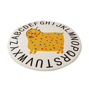 LIVARA Kids Plush Play Mat Non Slip High Density Soft Surface Durable Cozy and Floor Protective Alphabet Yellow Leopard Theme