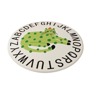 LIVARA Kids Plush Play Mat Non Slip High Density Soft Surface Durable Cozy and Floor Protective Alphabet Green Leopard Theme