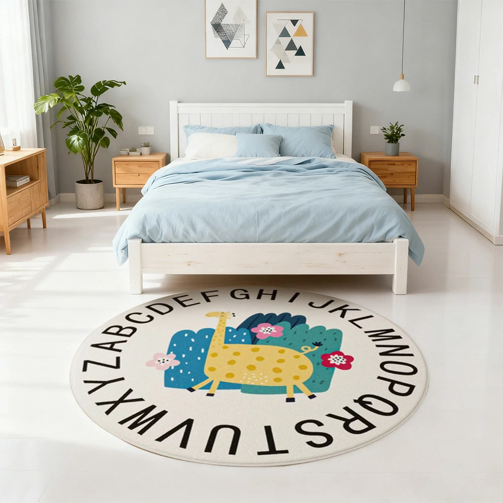 LIVARA Kids Plush Play Mat Non Slip High Density Soft Surface Durable Cozy and Floor Protective Alphabet Giraffe Theme