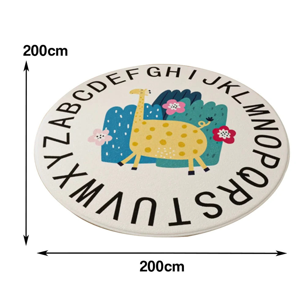LIVARA Kids Plush Play Mat Non Slip High Density Soft Surface Durable Cozy and Floor Protective Alphabet Giraffe Theme