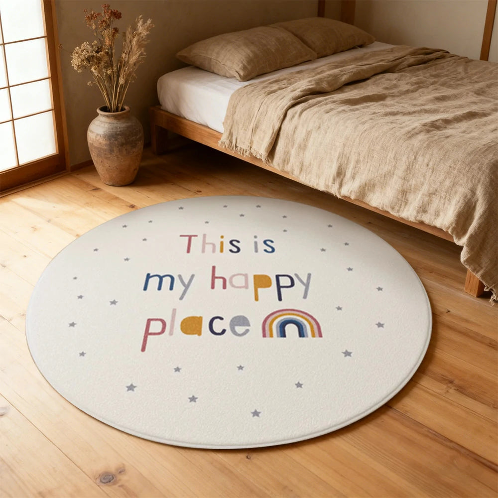 LIVARA Kids Plush Play Mat Non Slip High Density Soft Surface Durable Cozy and Floor Protective Rainbow Theme