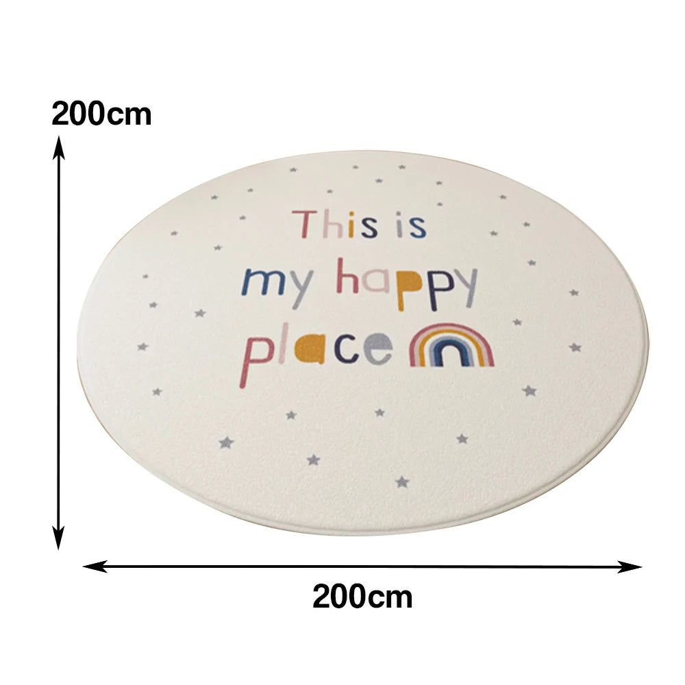 LIVARA Kids Plush Play Mat Non Slip High Density Soft Surface Durable Cozy and Floor Protective Rainbow Theme