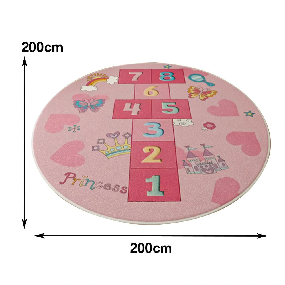 LIVARA Kids Plush Play Mat Non Slip High Density Soft Surface Durable Cozy and Floor Protective Pink House Theme