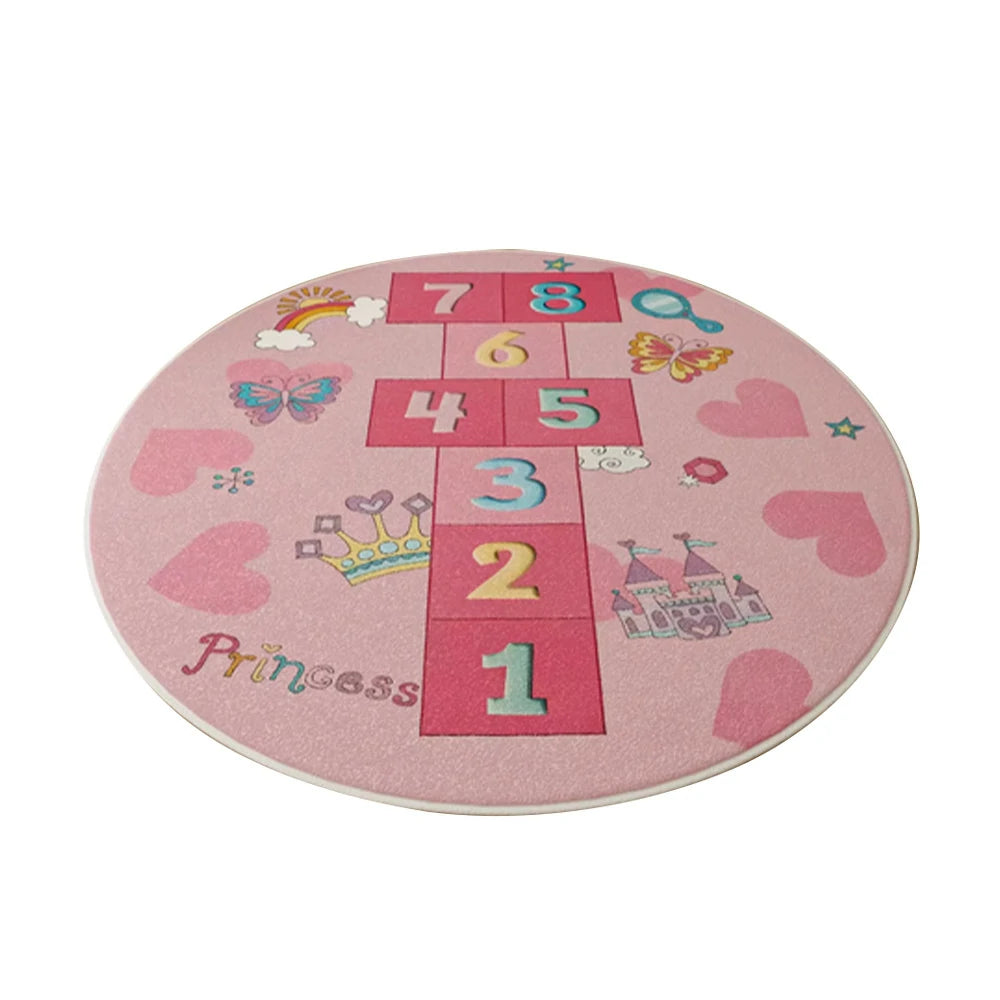 LIVARA Kids Plush Play Mat Non Slip High Density Soft Surface Durable Cozy and Floor Protective Pink House Theme