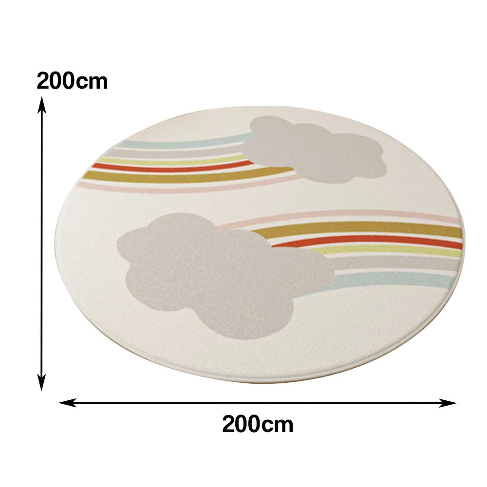 LIVARA Kids Plush Play Mat Non Slip High Density Soft Surface Durable Cozy and Floor Protective Cute Rainbow Theme