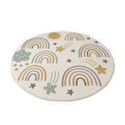 LIVARA Kids Plush Play Mat Non Slip High Density Soft Surface Durable Cozy and Floor Protective Rainbow Stars Theme