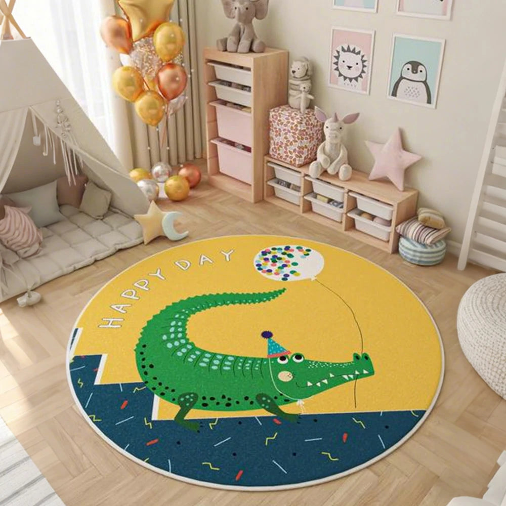 LIVARA Kids Plush Play Mat Non Slip High Density Soft Surface Durable Cozy and Floor Protective Big Crocodile Theme