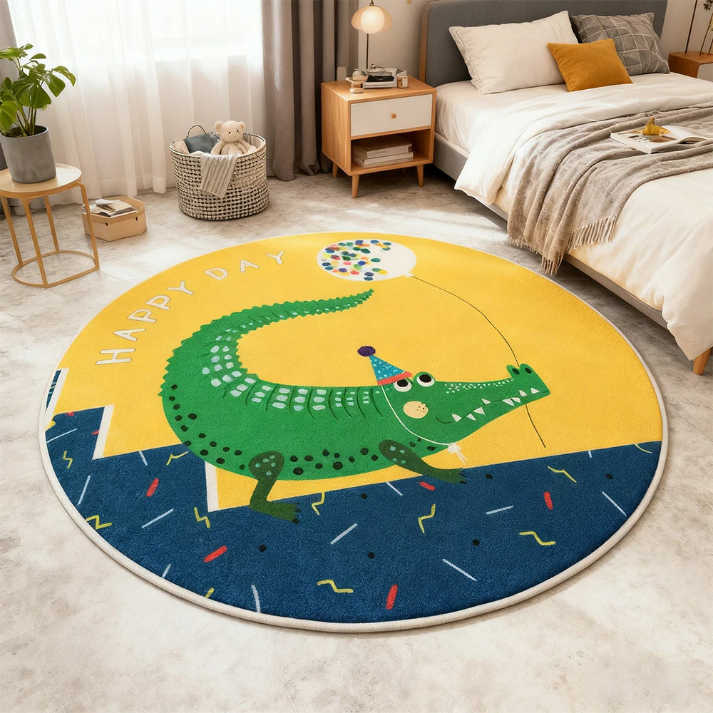 LIVARA Kids Plush Play Mat Non Slip High Density Soft Surface Durable Cozy and Floor Protective Big Crocodile Theme
