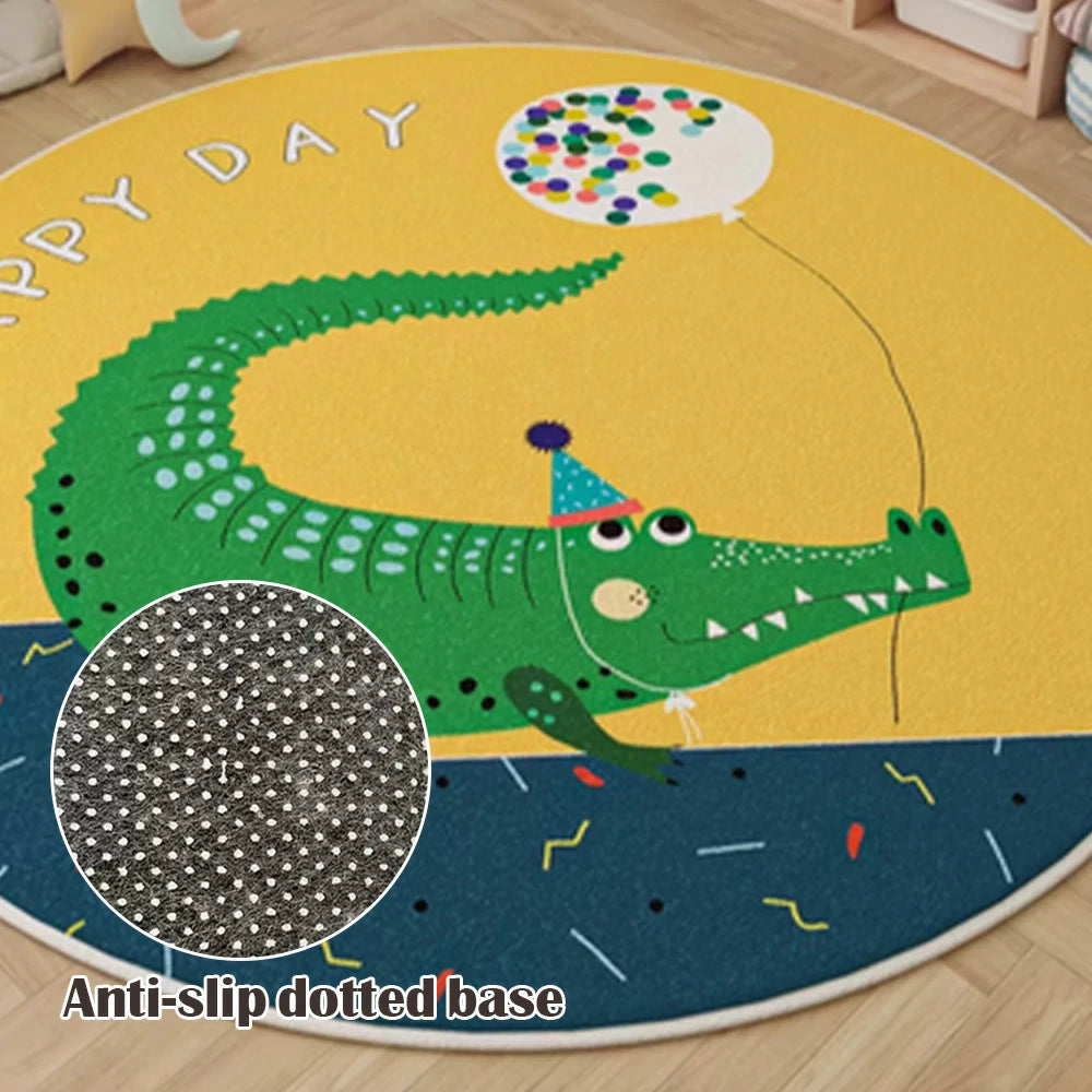 LIVARA Kids Plush Play Mat Non Slip High Density Soft Surface Durable Cozy and Floor Protective Big Crocodile Theme