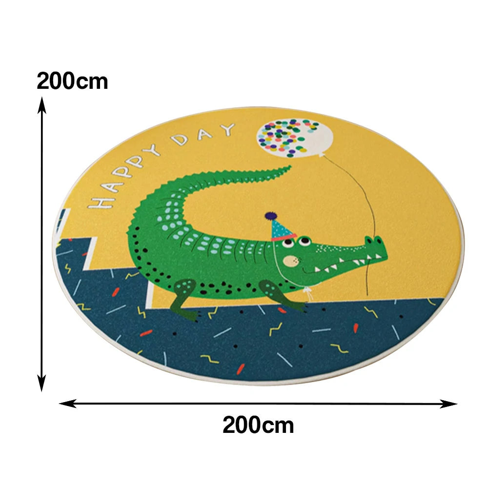 LIVARA Kids Plush Play Mat Non Slip High Density Soft Surface Durable Cozy and Floor Protective Big Crocodile Theme