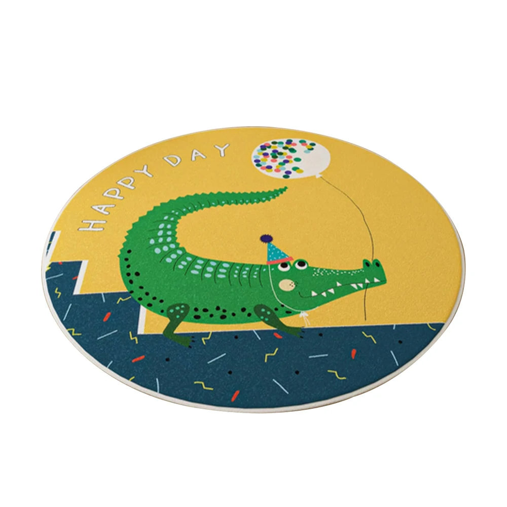 LIVARA Kids Plush Play Mat Non Slip High Density Soft Surface Durable Cozy and Floor Protective Big Crocodile Theme