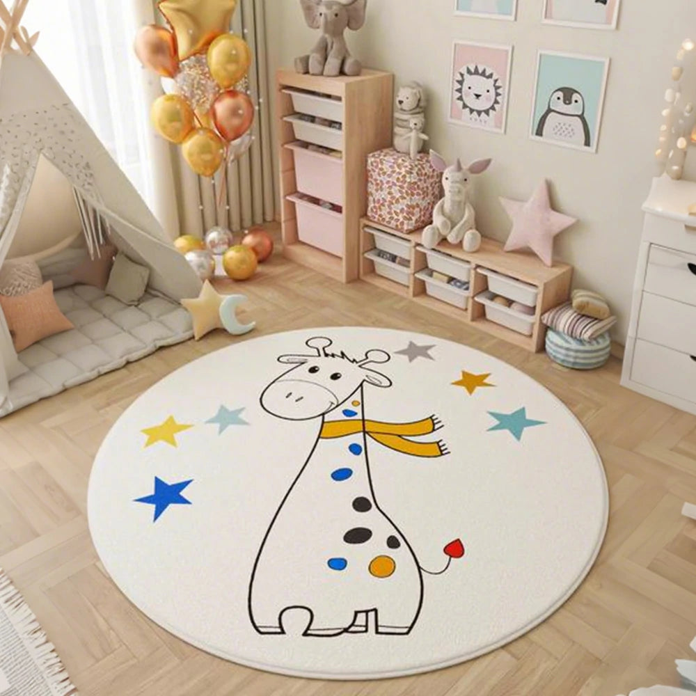 LIVARA Kids Plush Play Mat Non Slip High Density Soft Surface Durable Cozy and Floor Protective Giraffe Theme