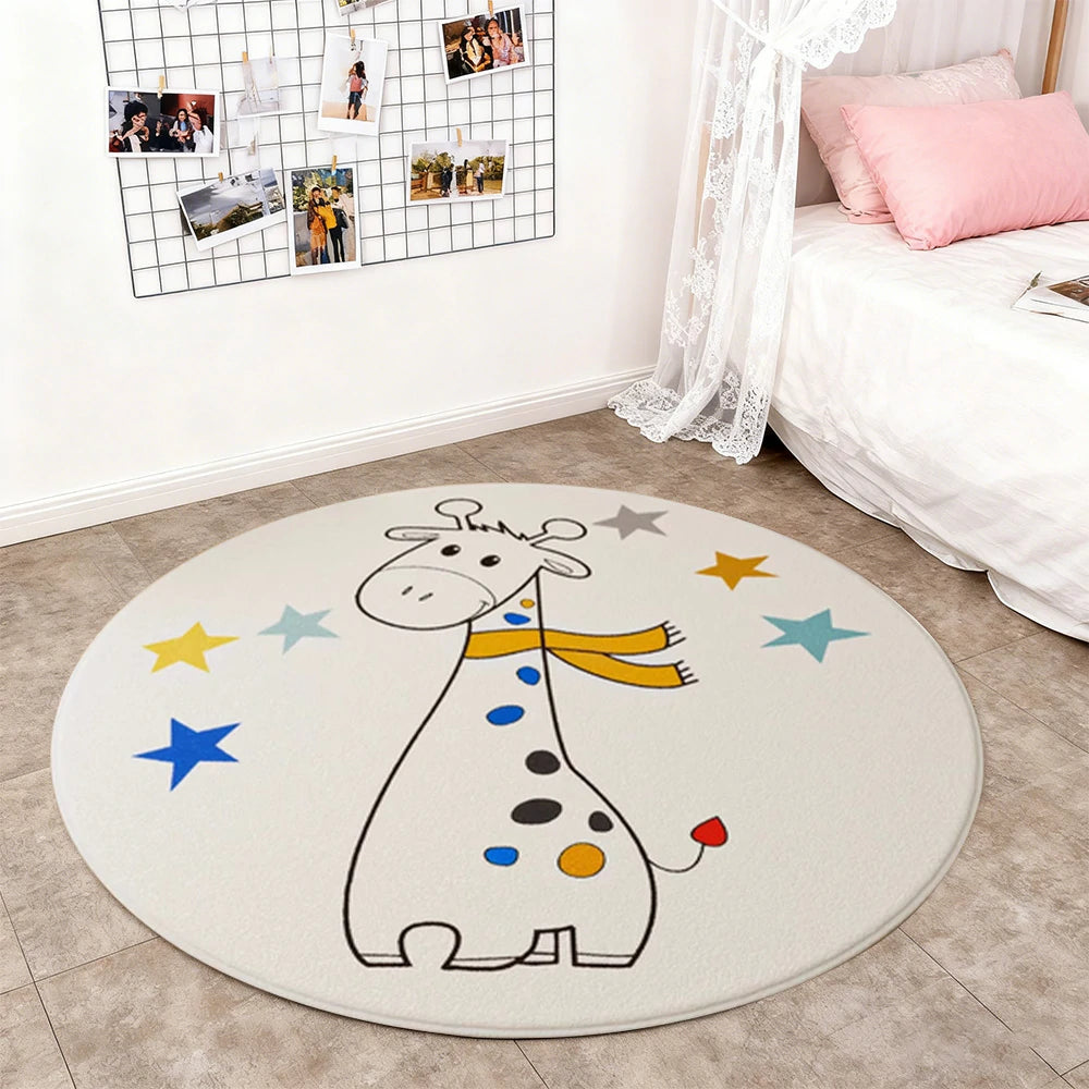 LIVARA Kids Plush Play Mat Non Slip High Density Soft Surface Durable Cozy and Floor Protective Giraffe Theme